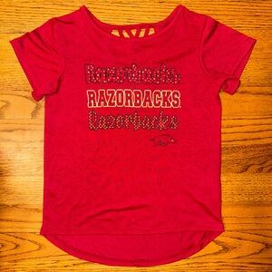 Youth Medium (7/8) Arkansas Razorbacks Tee Hogs Shirt by Colosseum Girls Sports